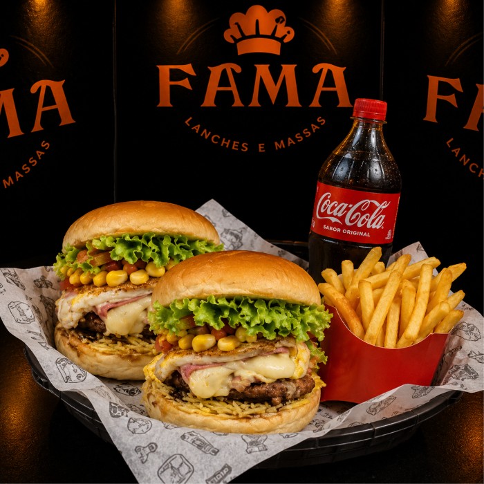 Combo Fama em Dobro (2x Fama + Batata P + Refri 1LT)