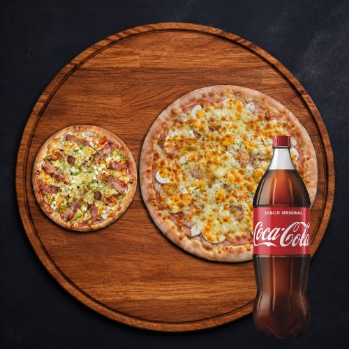 Combo Duplo Turbo | 1 Pizza Grande + 1 Pizza Pequena + Refrigerante 1,5L